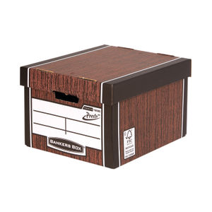 Bankers Box Woodgrain Premium Presto Storage Boxes (Pack of 10)