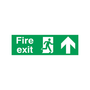 Fire Exit Running Man Arrow Up 150 x 450mm PVC Safety Sign