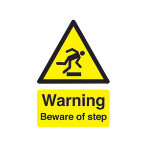 Warning Beware of Step A5 Self-Adhesive Safety Sign