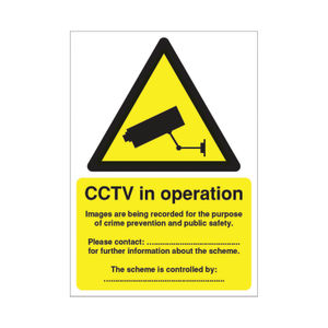 CCTV Data Protection Act A5 Self-Adhesive Warning Sign