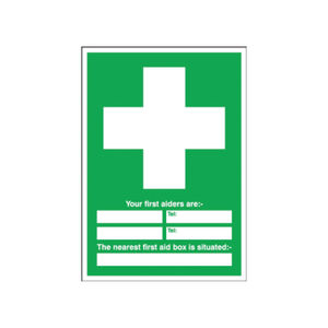 First Aid 600 x 450mm PVC Safety Sign