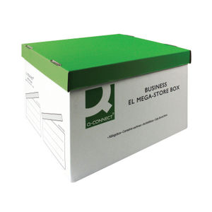 Q-Connect MegaStore Box Green and White (Pack of 10)