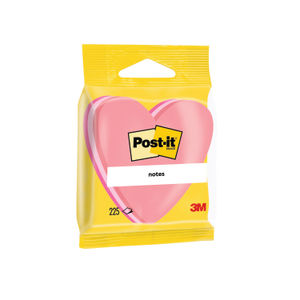 Post-it 70 x 70mm Heart Shape Note Pad (Pack of 12)