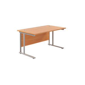 Jemini 1400x800mm Beech/Silver Cantilever Rectangular Desk