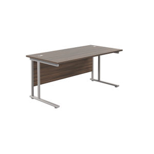 Jemini 1800x800mm Dark Walnut/Silver Cantilever Rectangular Desk