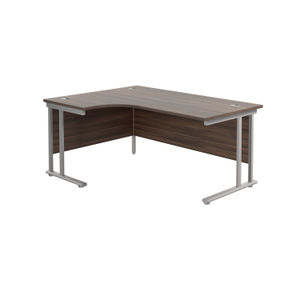 Jemini Dark Walnut/Silver Cantilever Left Hand Radial Desk