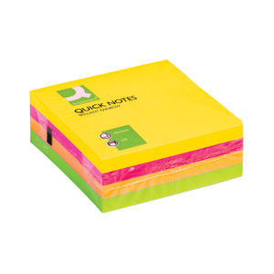 Q-Connect Quick Note Cube 76 x 76mm Assorted Neon