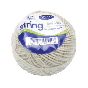 County Cotton 40m Medium String Balls (Pack of 12)
