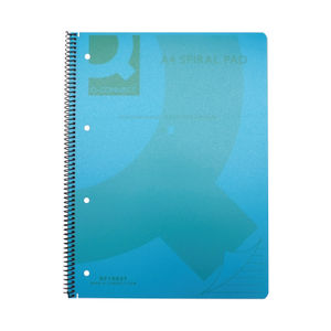 Q-Connect Spiral Bound Polypropylene Notebook 160 Pages A4 Blue (Pack of 5)