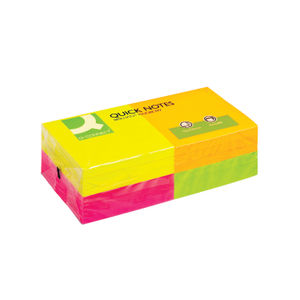 Q-Connect Quick Notes 76x76mm Neon (Pack of 12)