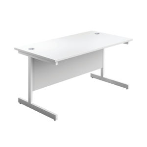 First 1600x800mm White/White Single Rectangular Desk