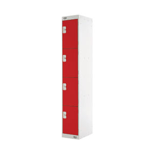 Four Compartment D300mm Red Locker