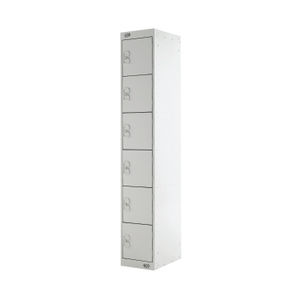 Six Compartment D300mm Light Grey Locker