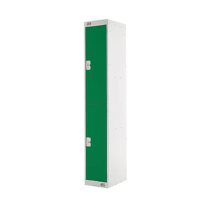 Two Compartment D450mm Green Locker