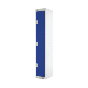 Three Compartment D450mm Blue Locker