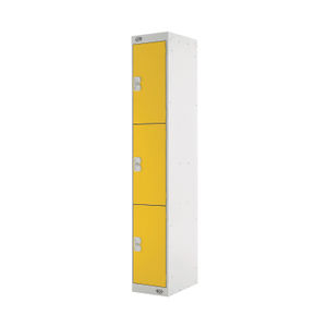 Three Compartment D450mm Yellow Locker