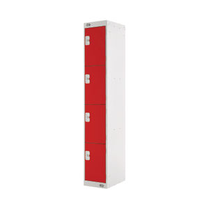 Four Compartment D450mm Red Locker