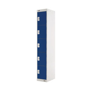 Five Compartment D450mm Blue Locker