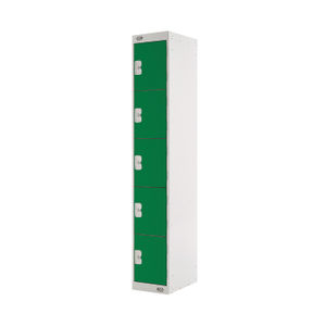 Five Compartment D450mm Green Locker