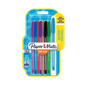 Paper Mate Inkjoy 100 Stick Ballpoint Pen Assorted (Pack of 8)