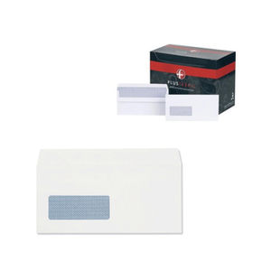 Plus Fabric DL Envelopes Window Self Seal White (Pack of 500)