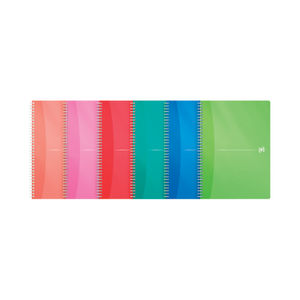 Oxford Poly Translucent Wirebound Notebook A4 Assorted (Pack of 5)