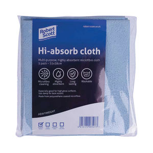 Robert Scott Blue Hi-Absorb Microfibre Cloth (Pack of 5)