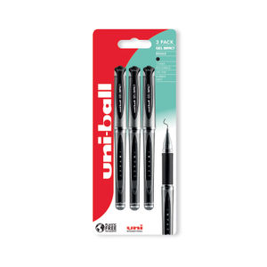 Uni-Ball Signo UM-153S Black Gel Impact Pen (Pack of 3)