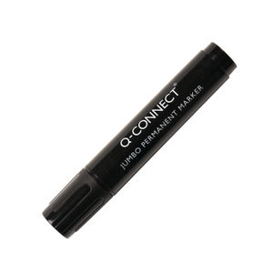 Q-Connect Jumbo Permanent Marker Pen Chisel Tip Black (Pack of 10)