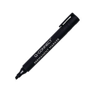 Q-Connect Permanent Marker Pen Chisel Tip Black (Pack of 10)