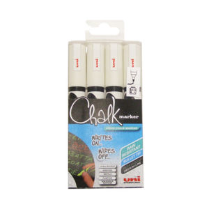 Uni-Ball Medium White Liquid Chalk Marker (Pack of 4)