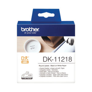 Brother Label Roll 24mm Round 1000 Per Roll Black on White