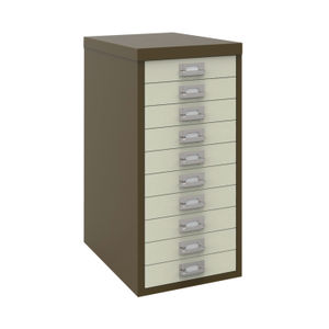Bisley H590mm A4 Coffee/Cream 10 Drawer Filing Cabinet
