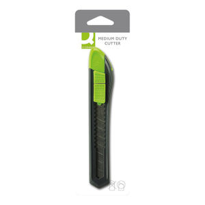 Q-Connect Medium Duty 18mm Cutting Knife Black/Green