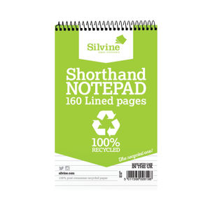 Silvine 127 x 203mm Recycled Shorthand Notepads (Pack of 12)