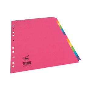 Concord A4 Bright Assorted Plain Tabs 12 Part Index Dividers