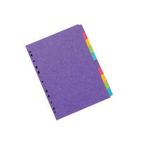 Concord A4 10 Part Bright Coloured Index Dividers