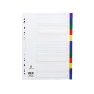 Concord A4 Polypropylene 12 Part Coloured Index Divider