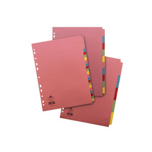 Concord A4 Multi-Coloured Plain Tabs 5 Part Index Dividers