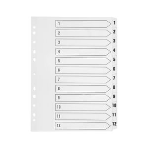 Q-Connect 1-12 Index Multi-punched Polypropylene White A4