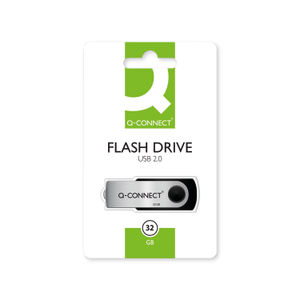 Q-Connect USB 2.0 Swivel 32GB Flash Drive Silver/Black