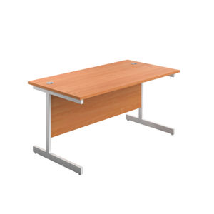 First 1200x80mm Beech/White Single Rectangular Desk