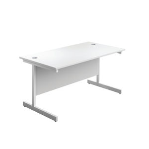 First 1200x800mm White/White Single Rectangular Desk