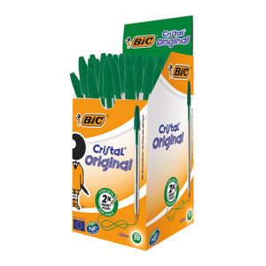 BIC Cristal Original Green Medium Ballpoint Pen (Pack of 50)