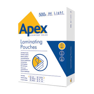 Fellowes Apex A4 Light Duty Laminating Pouch (Pack of 500)
