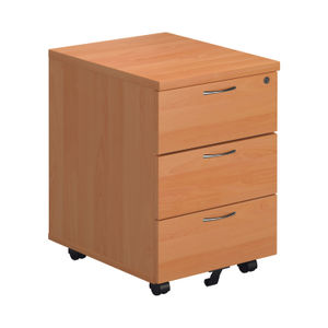 First H580mm Beech V2 3 Drawer Mobile Pedestal