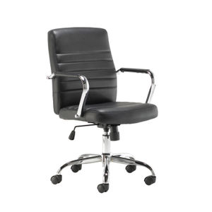 Jemini Amalfi Black Leather Look Office Meeting Chair