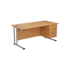 Jemini 655 Beech 3 Drawer Fixed Pedestal