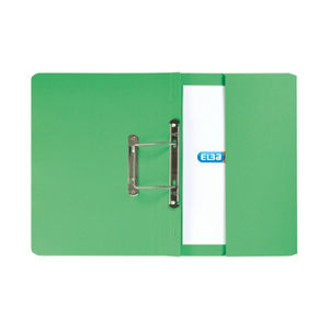 Elba Stratford Foolscap Green 32mm Spring Pocket Files (Pack of 25)