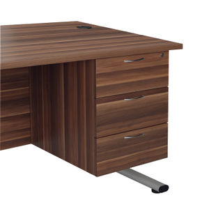 Jemini 495mm Dark Walnut 3 Drawer Fixed Pedestal